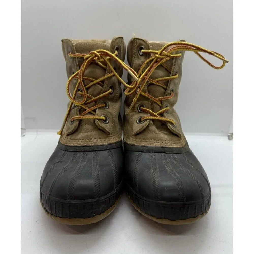 Sorel Cheyanne II Leather Duck Boots Waterproof Brown Lace Up NY1891-286 Men’s 6
